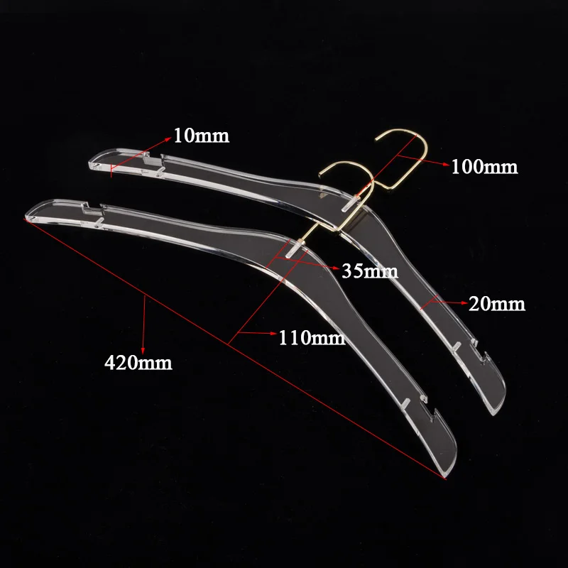 FD1042 clear hanger 10 штук вешалки Оригинальные заводские Горячие прямые продажи пластиковые прозрачные акриловые вешалки для хранения женской одежды - Цвет: FD1042 clear hanger