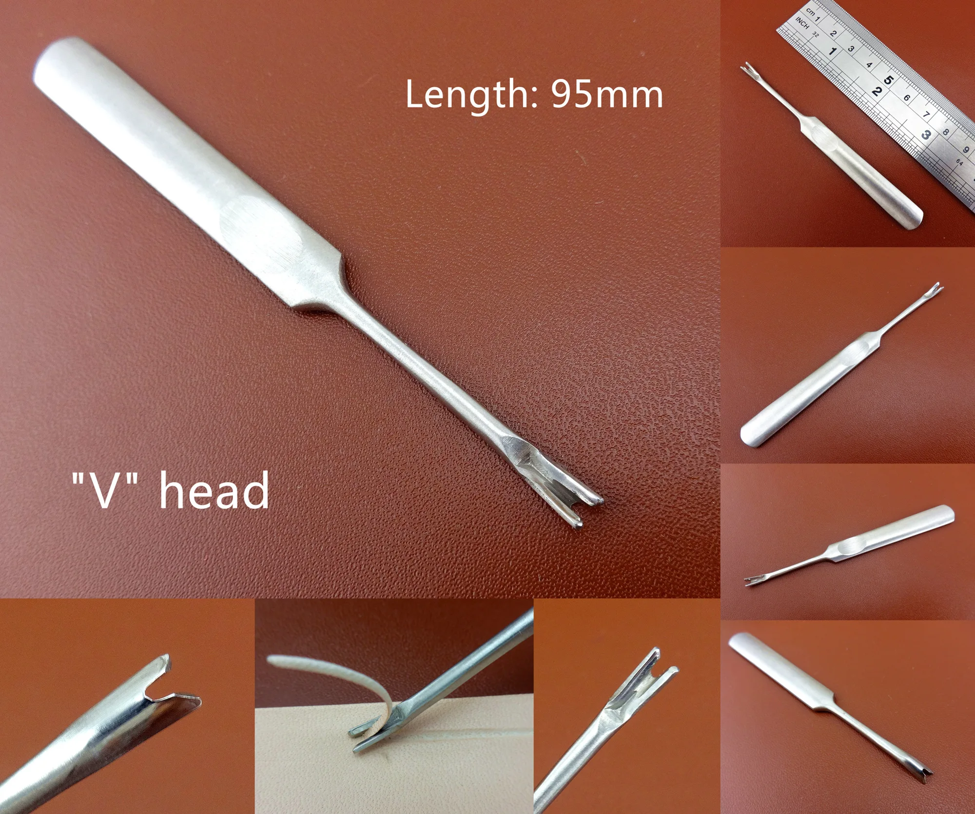 12 шт. U V образный нержавеющая сталь Кожа ремесло сшивание Groover Skiving Edge Beveler набор