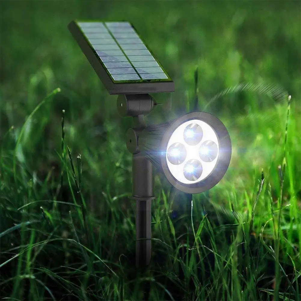 

Solar Powered 4/7 Led Lamp Adjustable Solar Spotlight In-ground Ip65 Landscape Waterproof Garden Lighting Christmas Lawn La O6p4