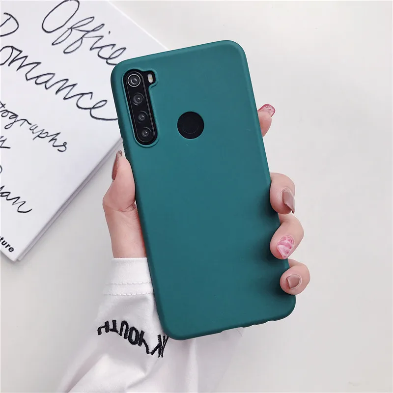 Dark green Однотонный Мягкий силиконовый чехол из ТПУ для xiaomi redmi note 8, 7, 6, 5 pro, 8a, 7a, 8tматовая задняя крышка, xiomi redmi note 8, note 8pro - Цвет: Dark green