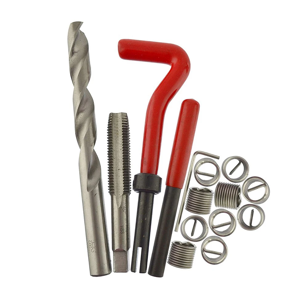 

Thread Repairing Tool Kit M5 M6 M8 M10 M12 M14 HSS Drill Bits Taps Metric Thread Repair Inserts Installation Coil Repair Tools