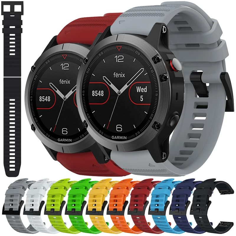 

22mm Silicone Strap For Garmin Fenix 5/5 Plus Smartwatch Replacement Quick Fit Sport Bracelet Multi-Color Wristband Accessories