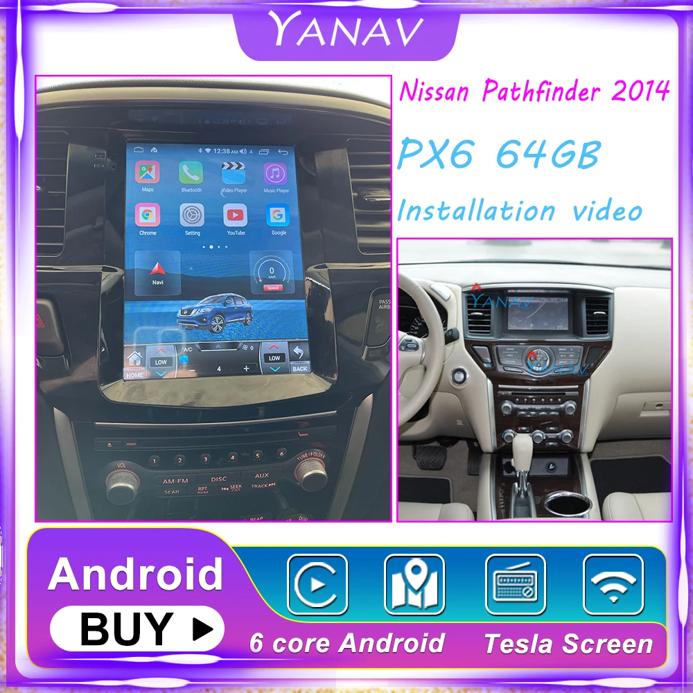 2 din Android PX6 4 + 64G GPS навигация автомобильное радио для Nissan pathfinder 2014 Аудио