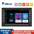 Hikity автомобильный радиоприемник GPS WIFI FM DAB + мультимедийный плеер Android 8,1 для Volkswagen BORA POLO MK5 SHARAN JETTA MK4 CITI CHICO