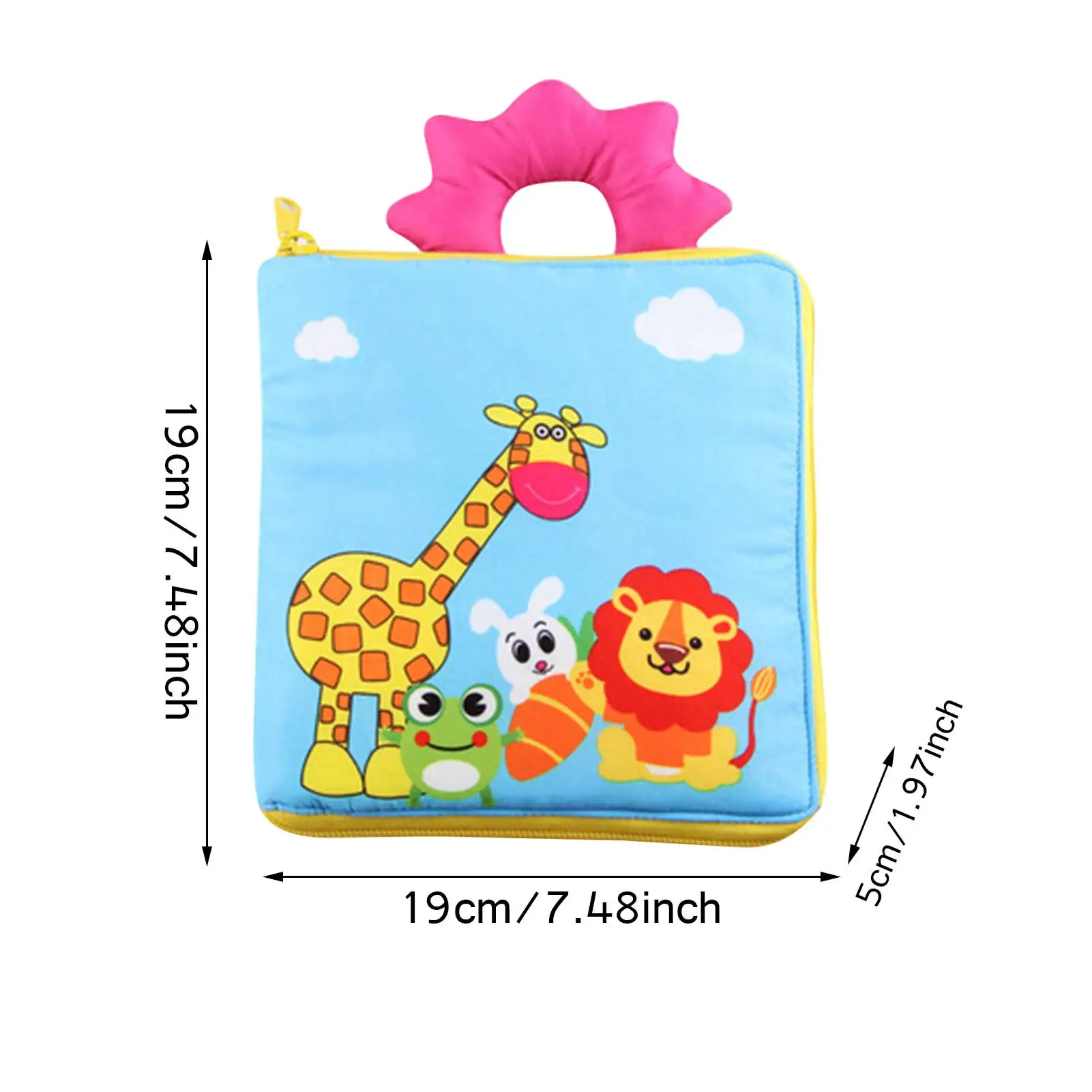 Детская тканевая книга с мультяшным рисунком для новорожденных развивающая