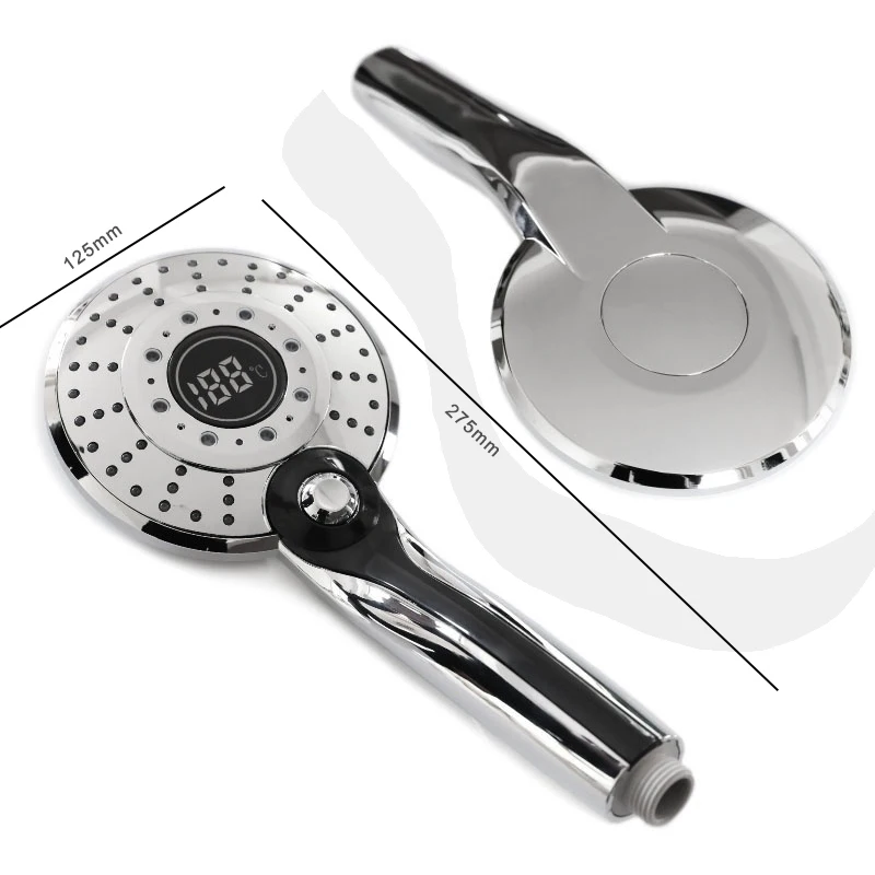 Цифровой светодиодный душ с 3 цветным контролем температуры ручной светильник