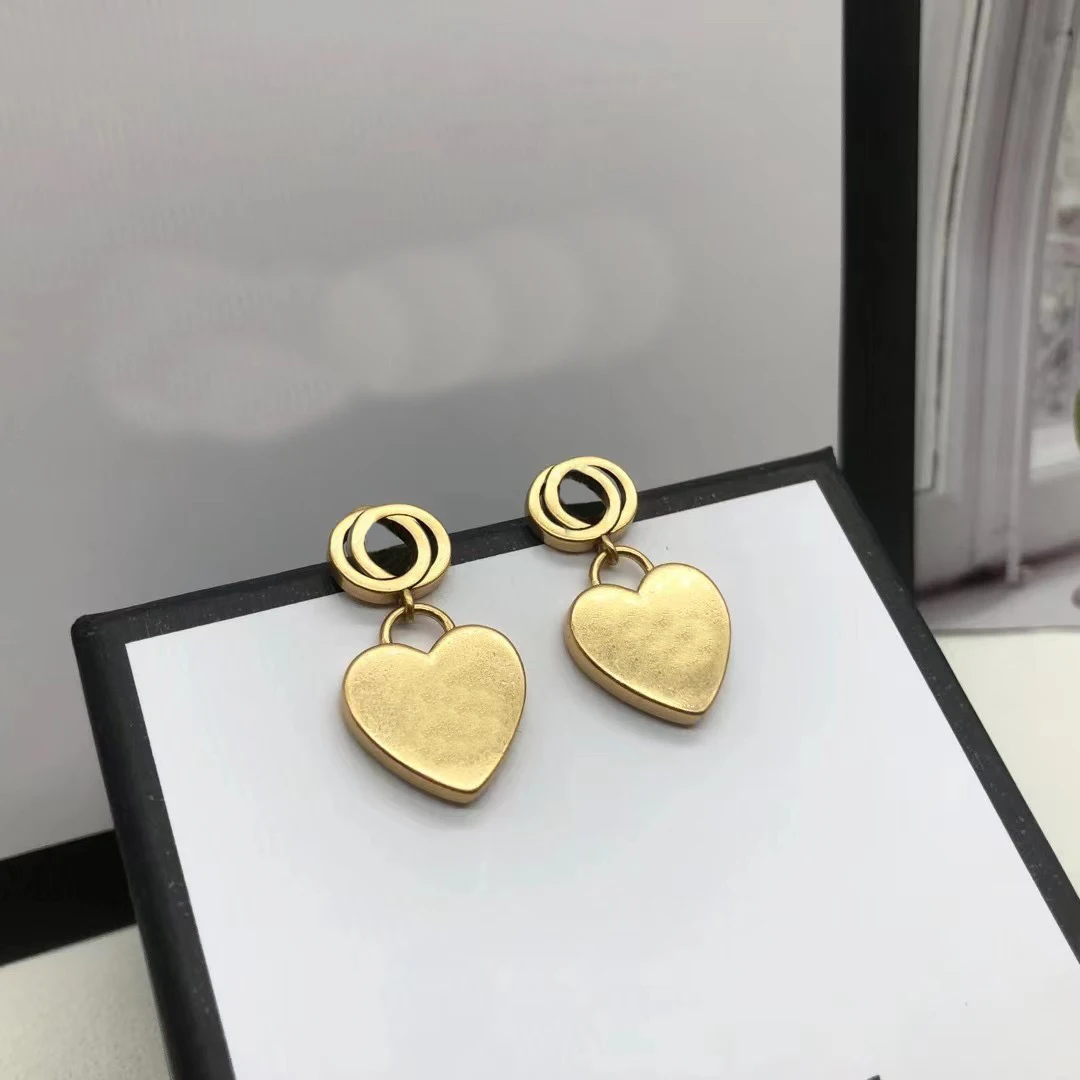 

Heart shaped earrings romantic 2021 pop gold earrings 100% Sterling Silver S925 postage free women's jewelry personalized gift