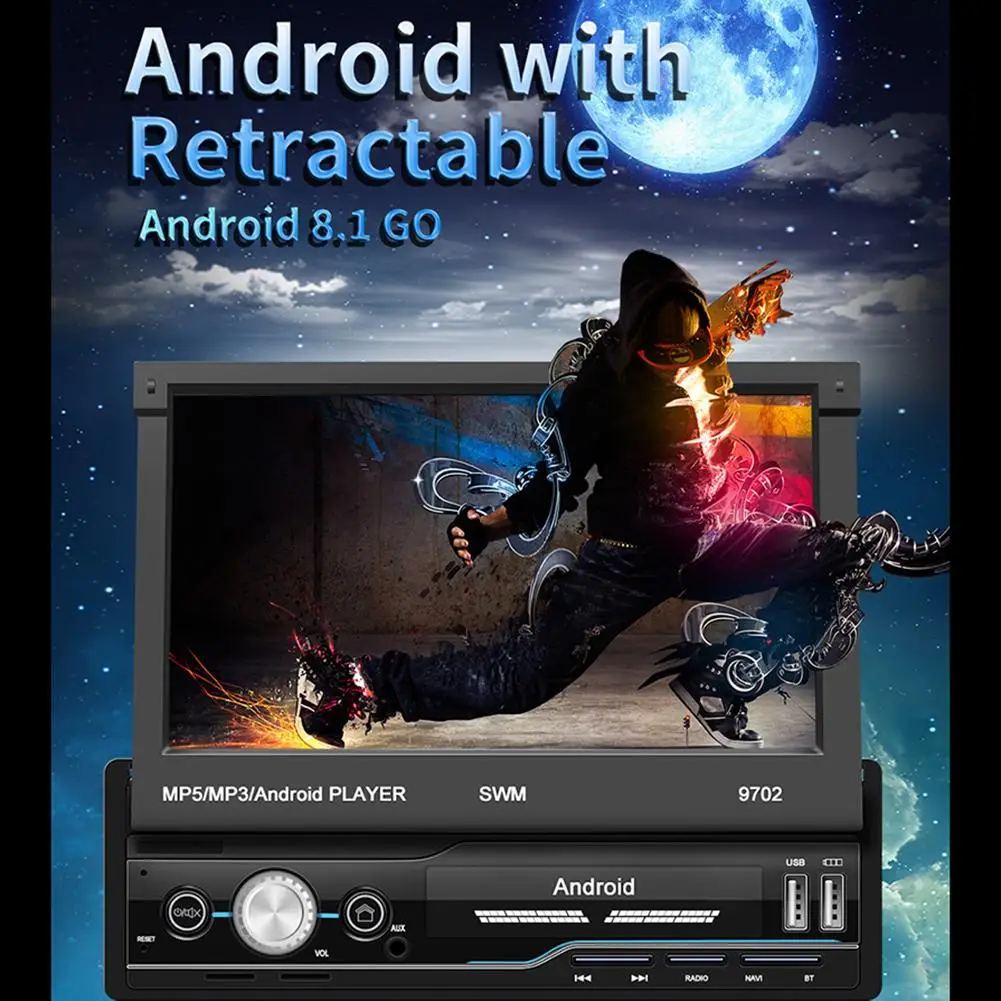 Радио автомобиля 7 дюймов Android GPS навигации радио Wi Fi зарядка через USB 1 Din HD