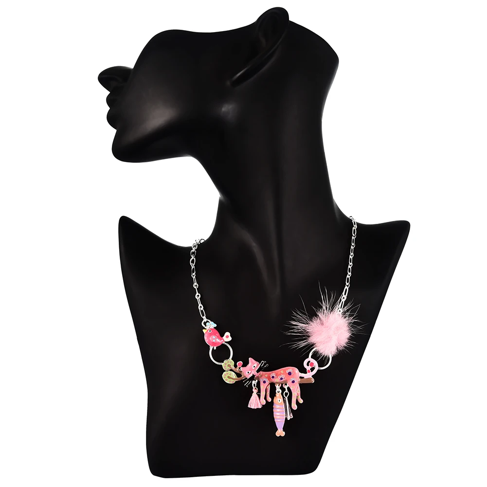 Эмалированная металлическая цепь чокер ожерелья с кошкой ювелирные изделия