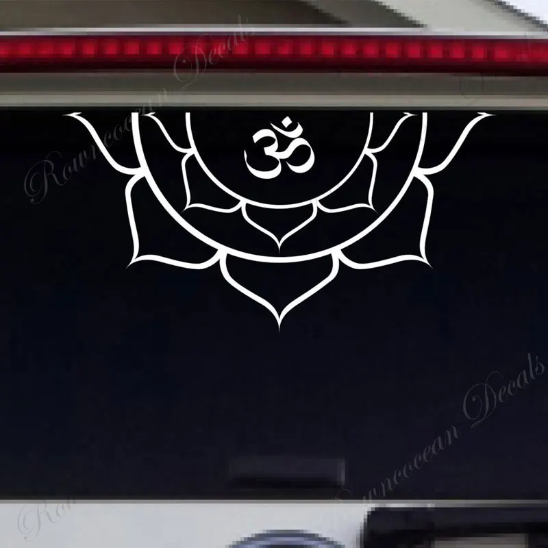 

Modern Half Mandala Vinyl Car Window Decals Removable Waterproof OM Yoga Flower Car Glass Sticker Boho Decoration Mural 4712