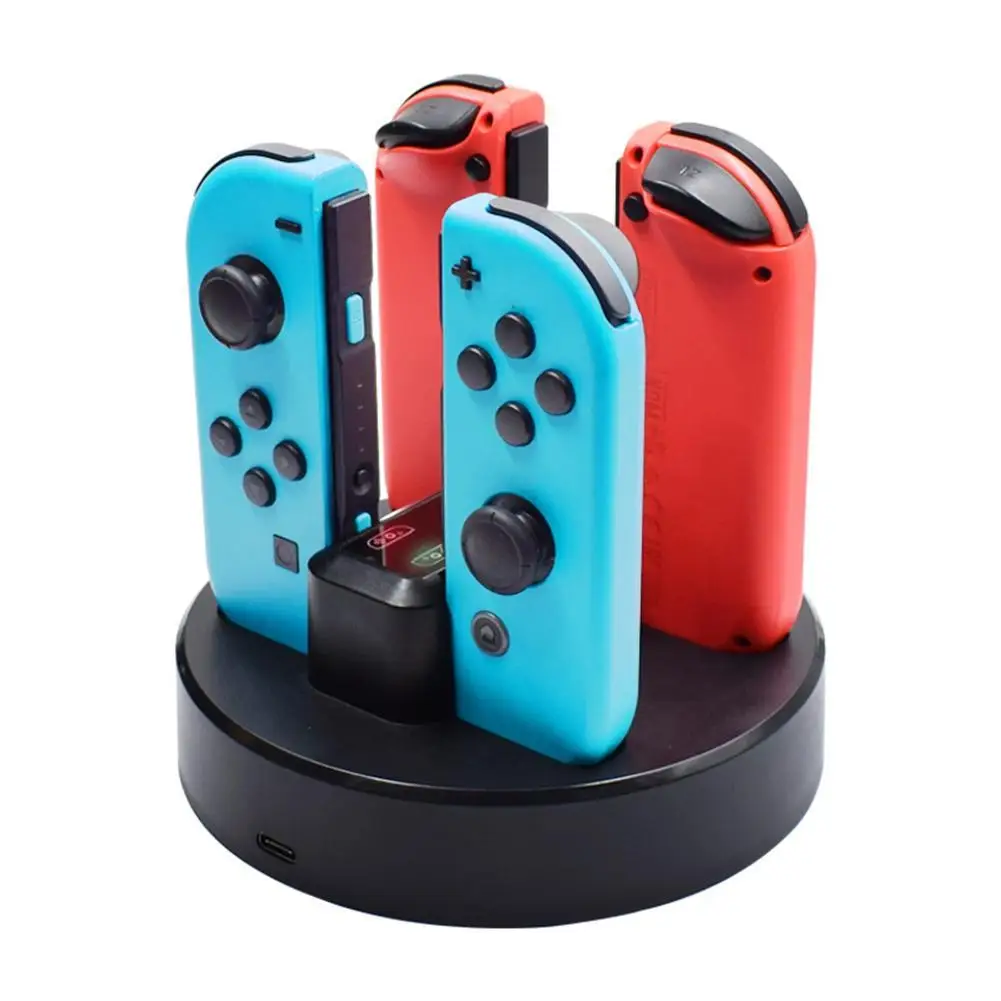 

4 Ports 2 Interfaces Game Console Fast Charging Station Dock Handle Seat Charger Charging Dock For Nintendo Switch Joy-con