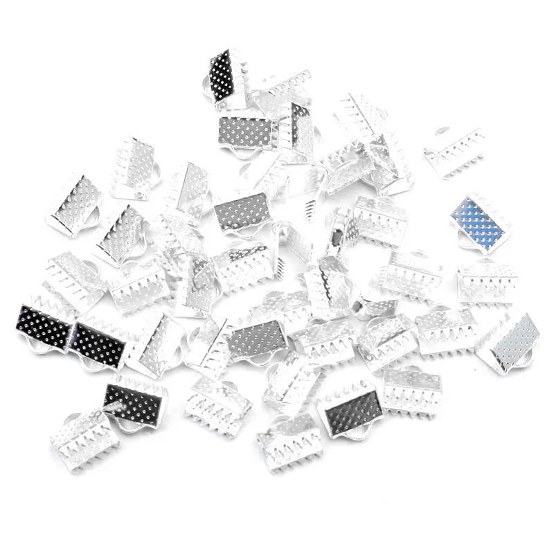 Мм 100 шт. 8x8 мм текстурированные концевые крышки обжимной бусины шнур плоская