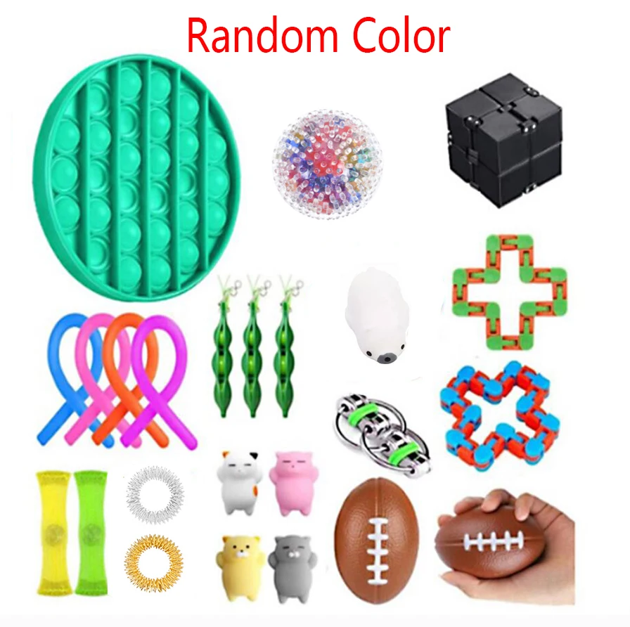 

Anti Stress Set Fidget Toys Stretchy Strings Gift Pack Adults Children Squishy Sensory Antistress Relief Figet Toys