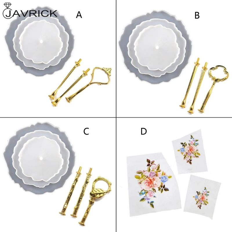 3 уровневая подставка для торта фруктов и еды форма литья из смолы неправильной