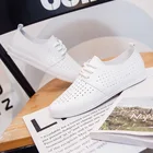 Кроссовки женские кожаные, Повседневные Дышащие, на шнуровке, спортивная обувь для прогулок, черные белые