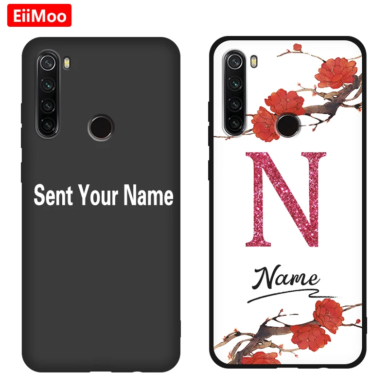 Чехол EiiMoo для Xiaomi Redmi Note 11 10S 11T 9S 8 7 6 5 5A 4 4X 9 K20 S2 Y2 Pro чехол сделай сам с именем цветов