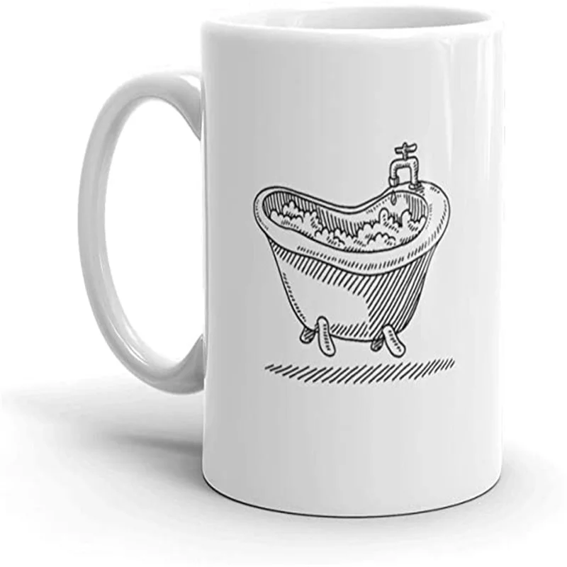 

Классические кофейные кружки для ванны с рисунком пузырьков воды Потрясающие кружки керамическая чашка 11 унций