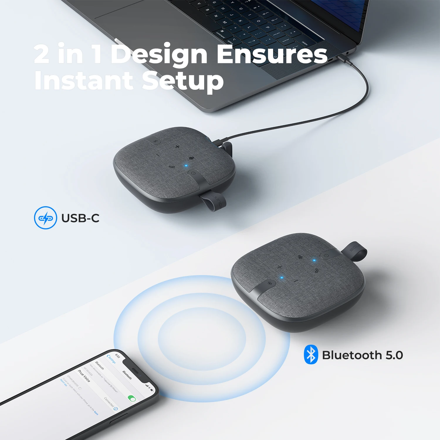 Bluetooth-колонка SOUNDPEATS PureVoice 4 микрофона