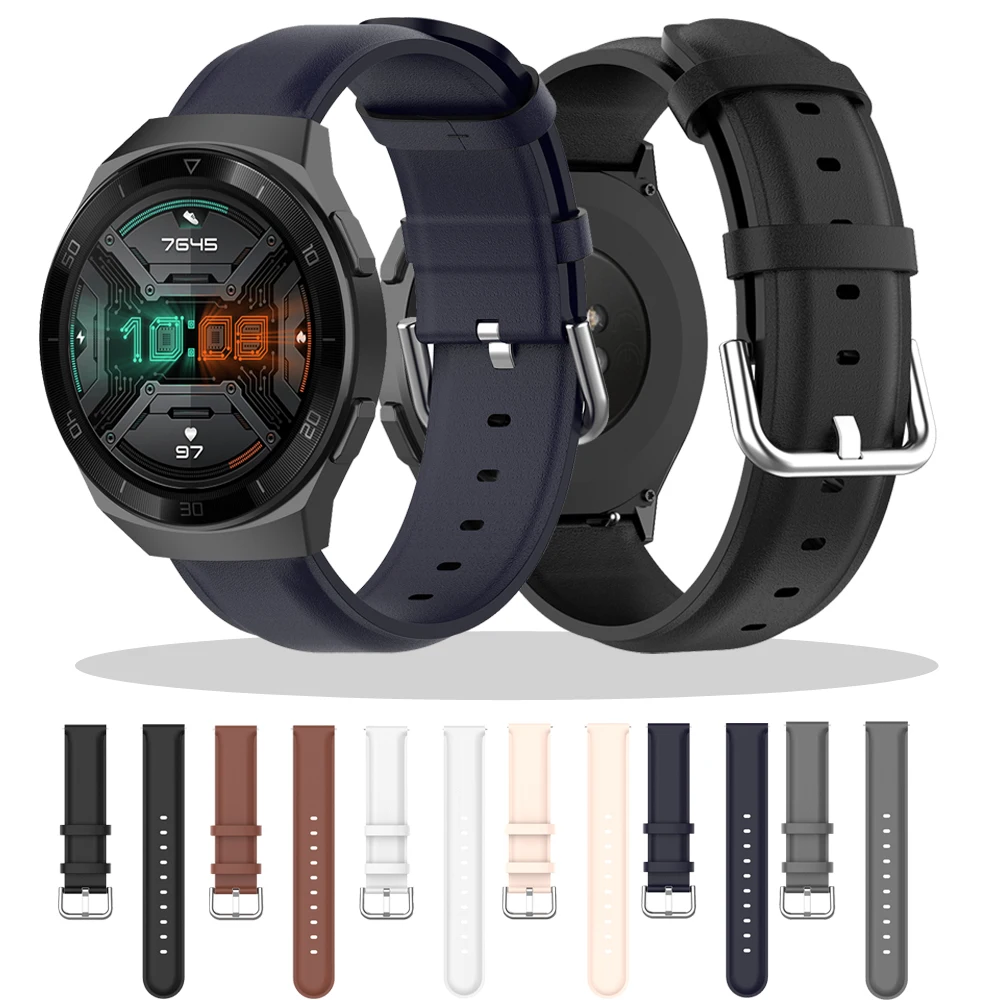 Ремешок для часов huawei GT 2E/Amazfit 2 2S браслет из натуральной кожи смарт Huami Amazfit GTR 47 мм