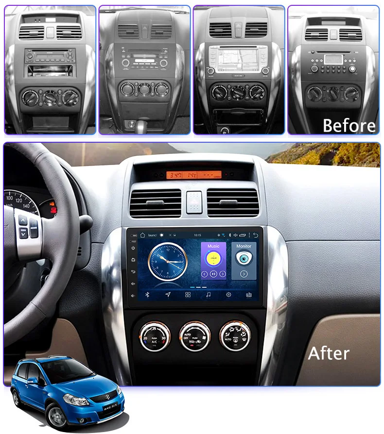 Wanqi Android 8 1 автомобильный dvd плеер для Suzuki SX4 2006 2007 2008 2009 2010 2011 2012 2013 навигация raido