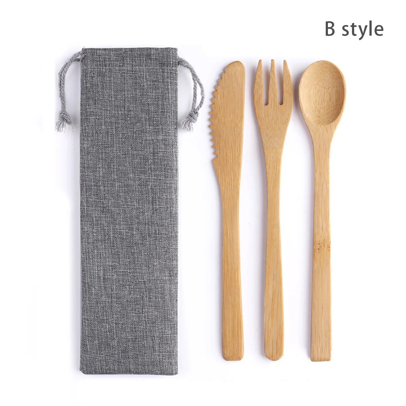 

Eco-Friendly Bamboo Cutlery Set Of Utensils With Reusable Bamboo Spoon, Fork, Knife, And Reusable Straw Cleaner For Travel