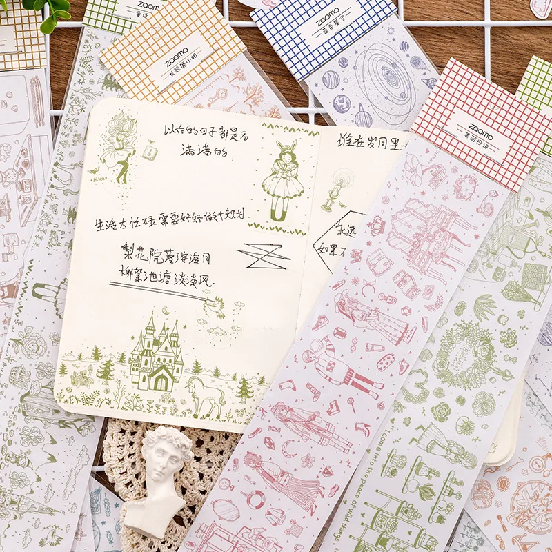 2020 милый рисунок лента Washi Винтаж билет DIY декоративный Скрапбукинг изоляционная