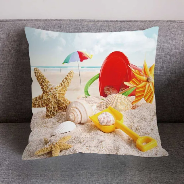 

Mediterranean Beach Style Starfish Shell Cushion Cover Home Bedroom Hotel Car Decoration Cushion Cover Soft and Comfortable
