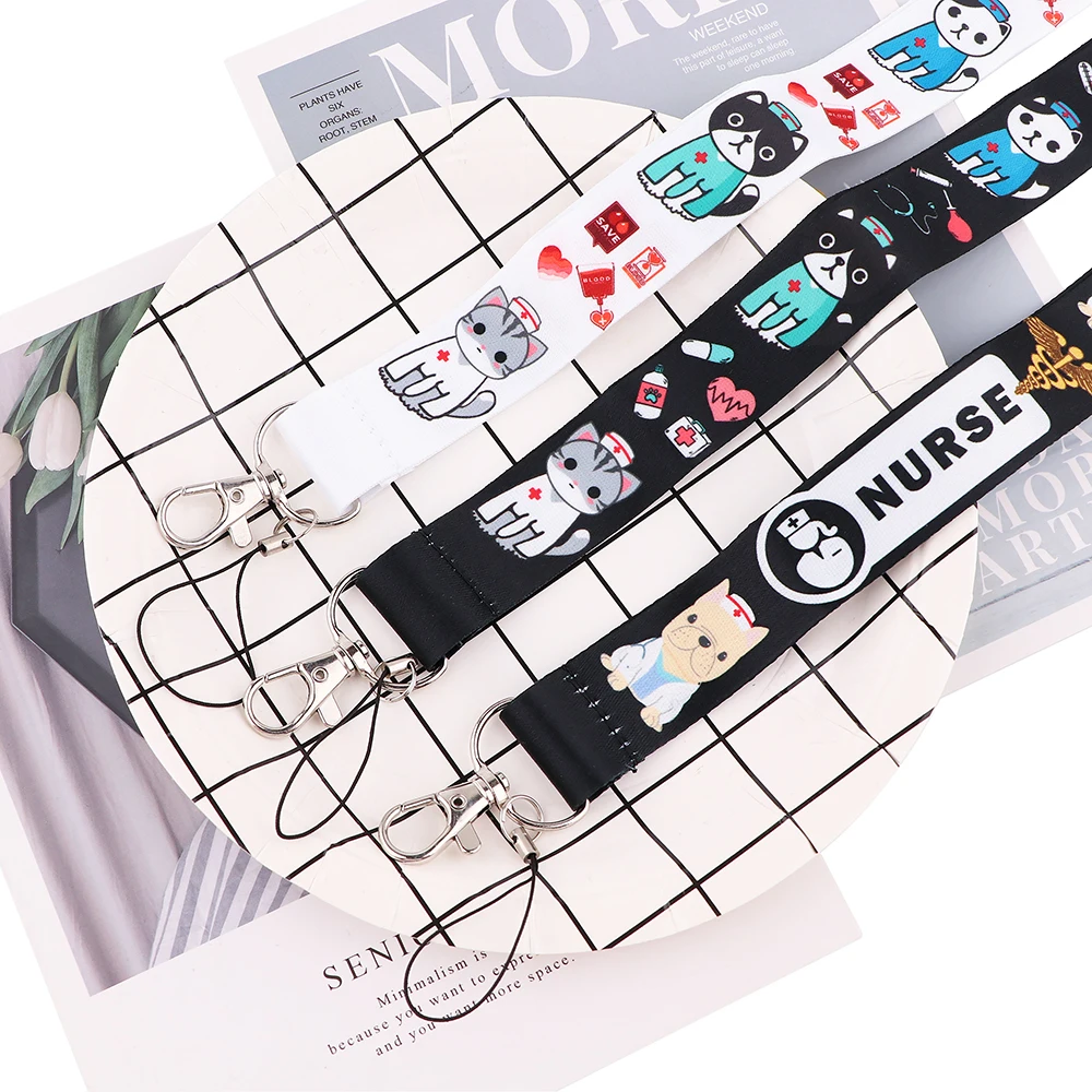 CB606 Medical Cat Doctor Nurse Neck Strap Lanyard for Key ID Card Mobile Phone Straps USB Badge Holder Hang Rope