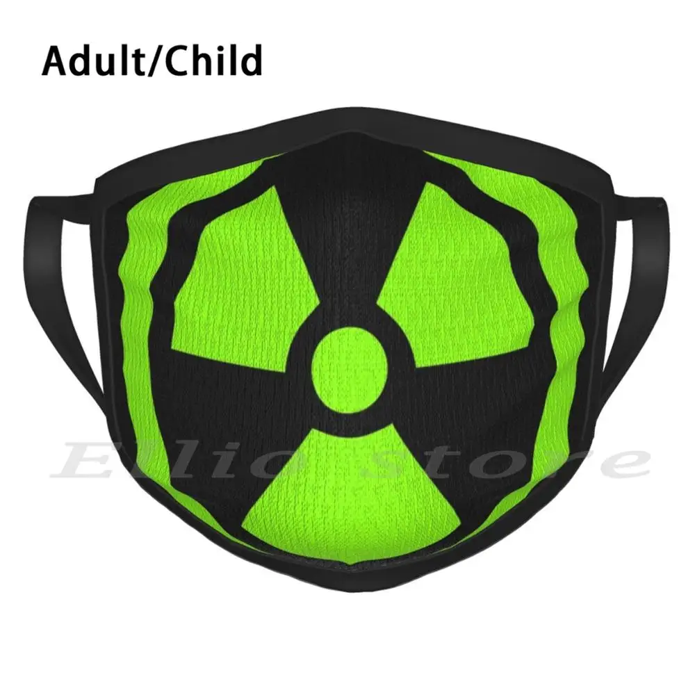 

Флуоресцентный зеленый радиоактивный смешной принт многоразовый 407 шарф маска для лица зеленый Яркий черный флуоресцентный простой трендо...