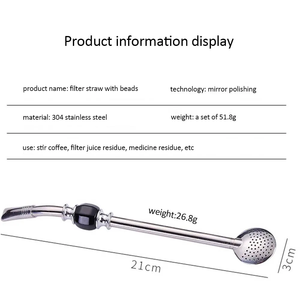 3in1 Нержавеющая сталь питьевой соломы ложка Чай фильтр Yerba Коврики соломинки Bombilla