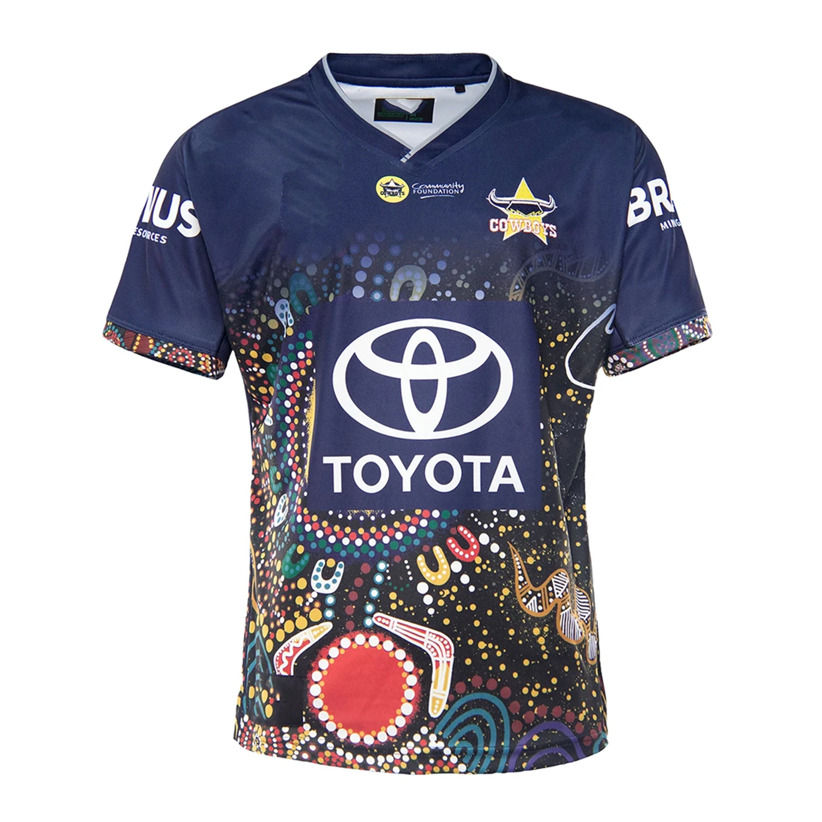 

COZOK 2021 North Queensland Cowboys Men's Indigenous Jersey Rugby Jersey Sport Shirt