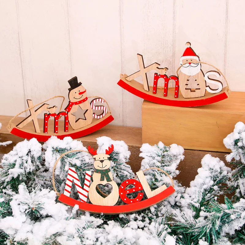 1 шт. 3D Рождественское украшение сделай сам деревянный подвесной кулон