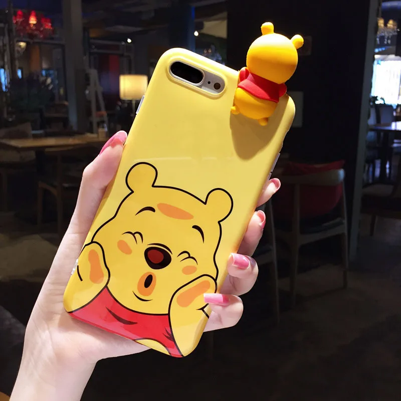 3D мультфильм маленький Стич волосы мяч шнур силиконовый чехол для iPhone 7 8 X XR XS MAX 6 plus samsung Galaxy S10 S9 S8 Note 9 чехол - Цвет: F