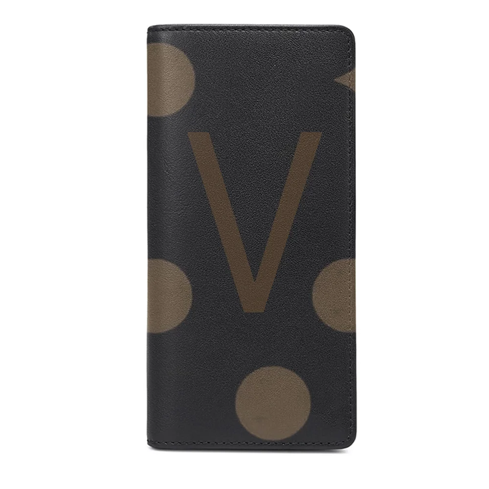 

New Luxury Brand Wallet Women Business Long Purse Folding Multi-Card Card Bag Genuine Cowhide Wallet Men With Box