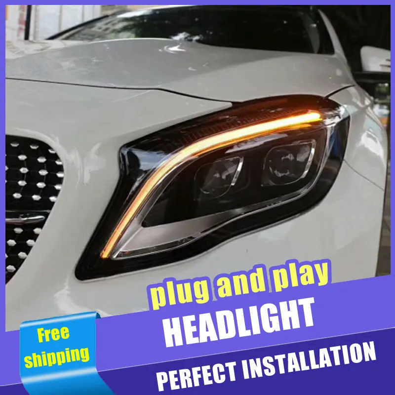 2 шт. автомобиль Стиль светодиодный фары для Benz GLA 15-18 фара все DRL Объектив Двойной