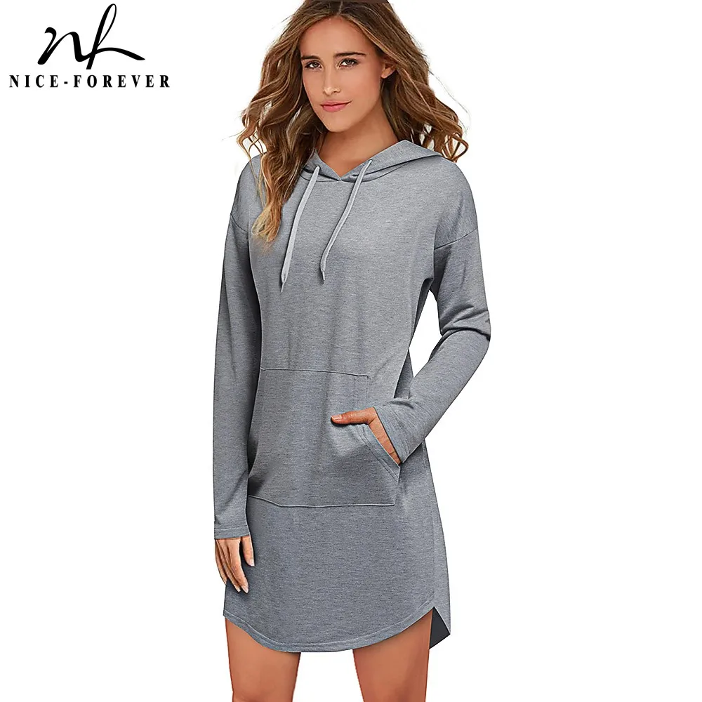 Женская Повседневная Толстовка Nice Forever однотонная свободная толстовка с