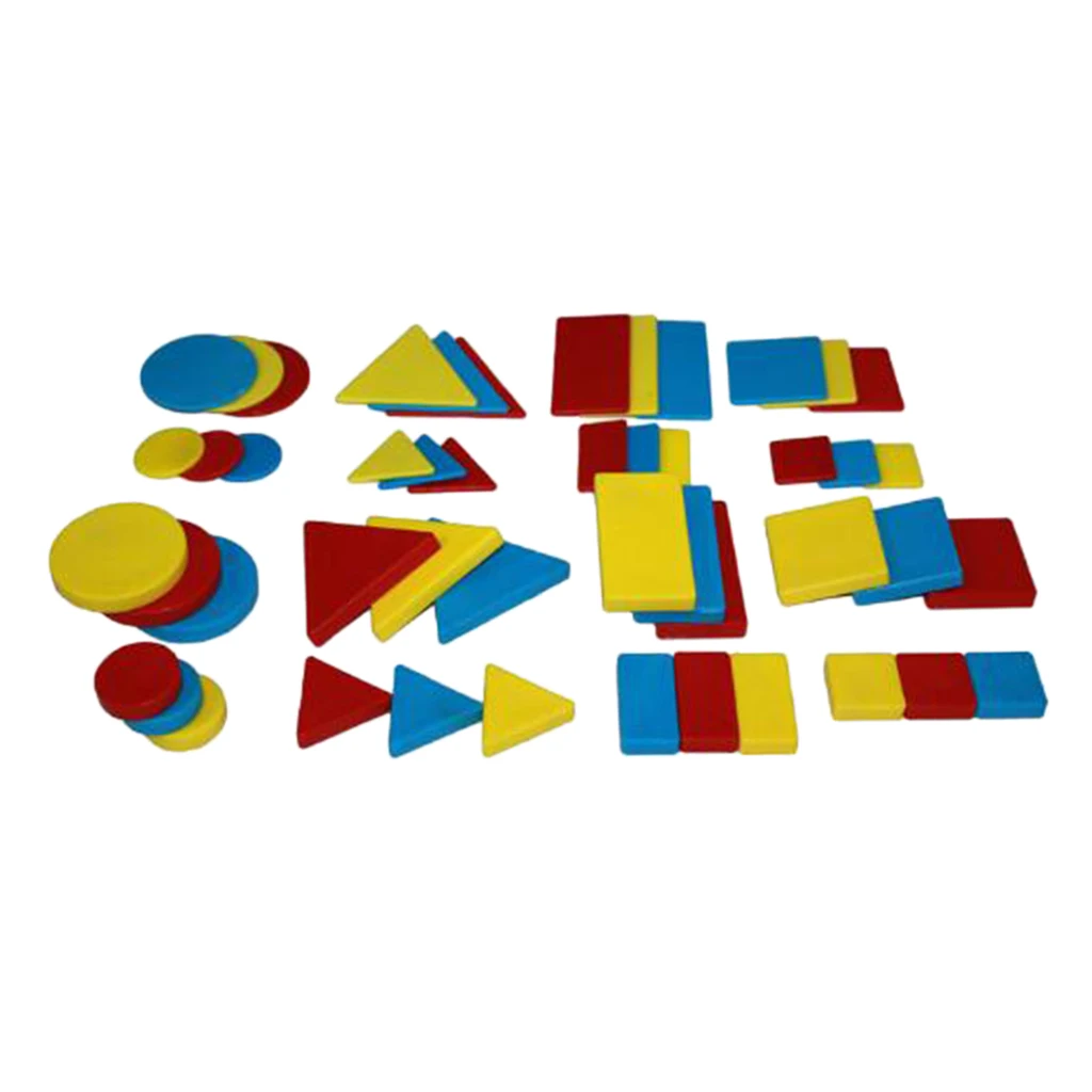 

48pcs Plastic Geometric Shape Blocks Pieces Blocks For Elementary