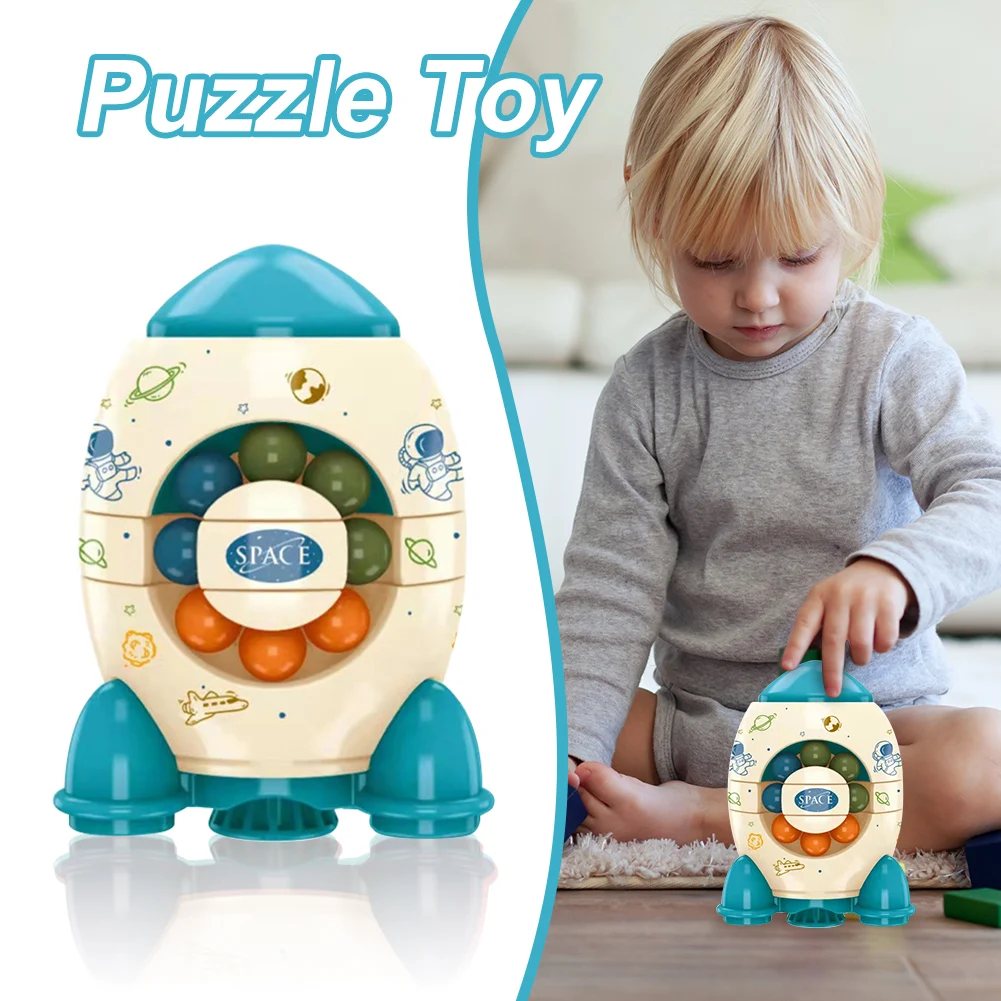 

Mini Portable Rocket Rotating Bean Fingertip Bead Jigsaw Puzzle Finger Top Early Educational Puzzle Decompression Toy
