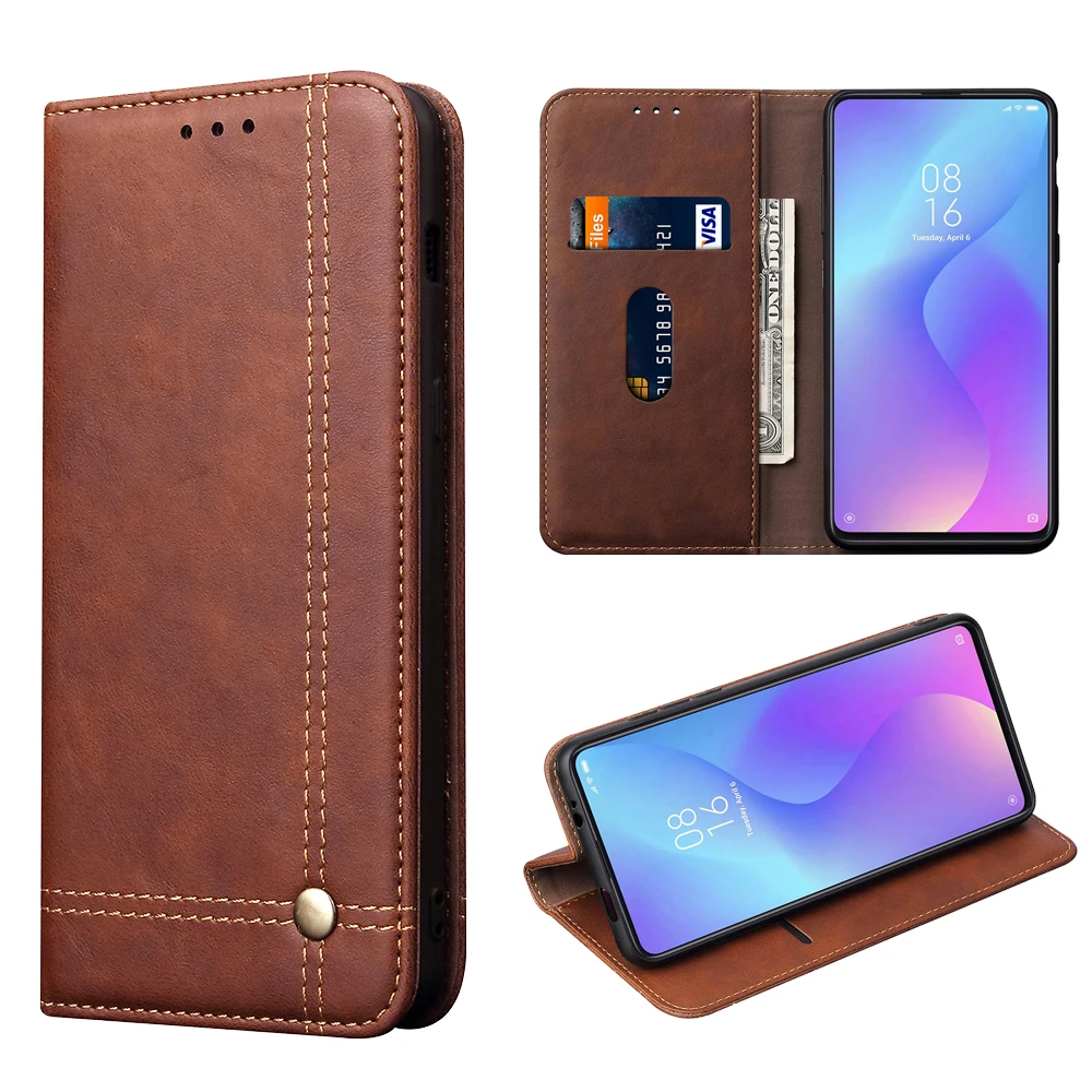 Чехол для телефона Haissky Crazy Horse Xiaomi 9T Pro кожаный чехол-книжка с бумажником Redmi K20