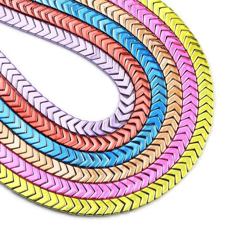 

Gold Green Blue Purple Arrow Shape Hematite Natural Stone 8x3MM Spacer Loose Beads For Jewelry Making Diy Bracelet Accessories