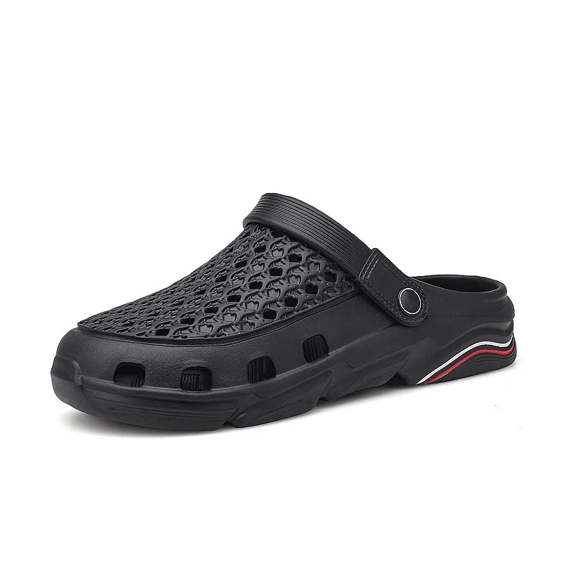 2021 New Fashion Sandals Men Clogs Slippers Soft Bottom Beach Jelly Clogs Male Comfy Breathable Water Garden Ankle-Wrap Sandals