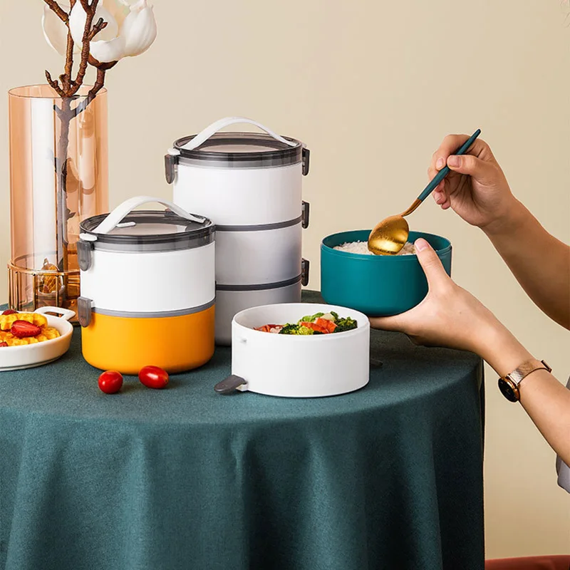 Ланч бокс все в одном Штабелируемый бэнто контейнер из полезного материала