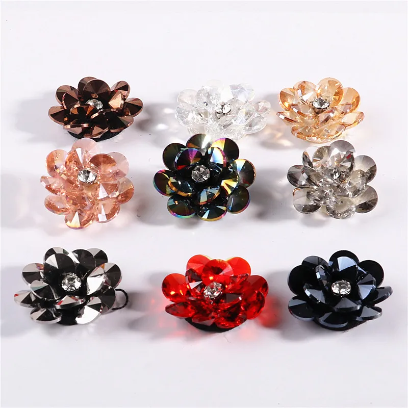 Хрустальные акриловые цветы DIY бисерные патчи корейское издание бант вышивка