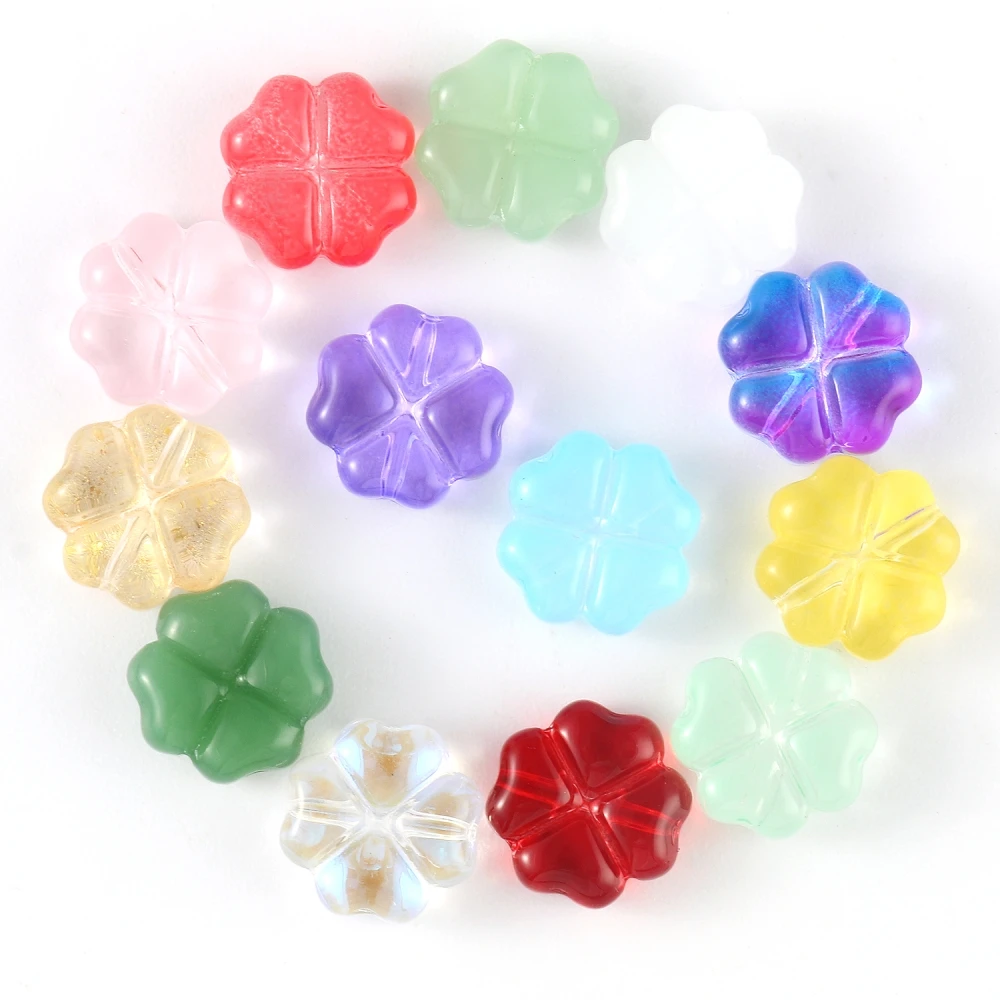 

10*10mm Heart Flower Lampwork Beads Czech Glass Loose Spacer Bead for Jewelry Making Handmade Diy Bracelet Necklace Accessories