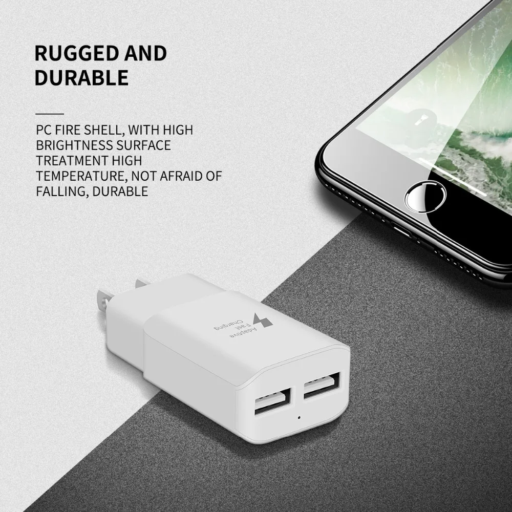 QC 3,0 адаптер зарядного устройства с двойным USB ЕС/США вилка Путешествия стены Быстрая зарядка зарядное устройство для iPhone X samsung S8 мобильного телефона зарядное устройство