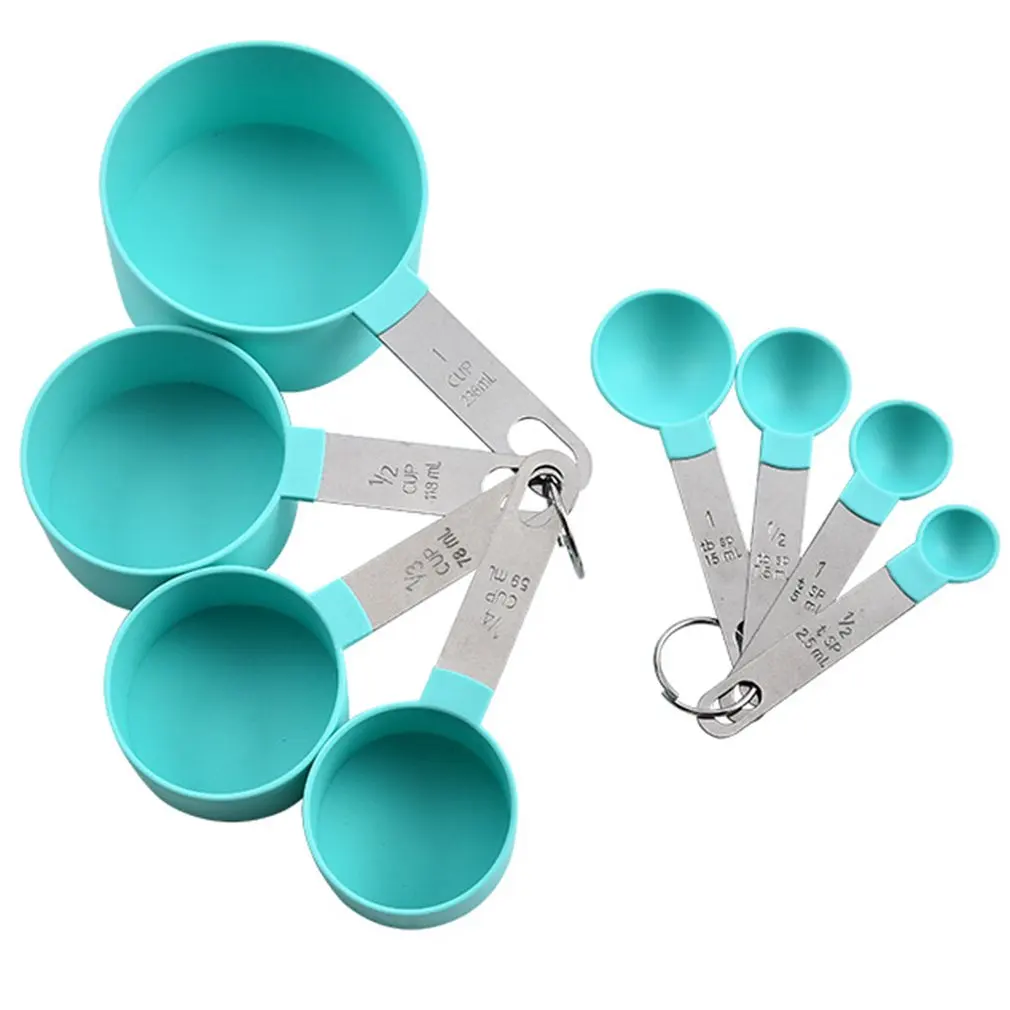 

8Pcs Measuring Spoon Stainless Steel Baking Tea Coffee Kitchen Scale Measuring Cup Measuring Spoons Set