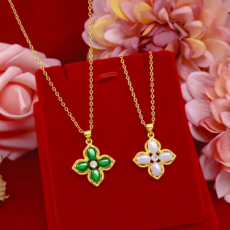 Роскошное ожерелье из 24-каратного золота Подвеска для женщин ювелирные изделия