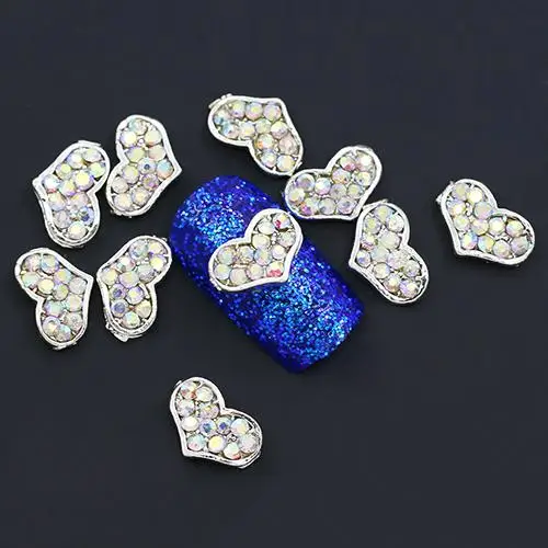 

10 x Fashion 3D Glitter Rhinestone Nail Art Sticker Jewelry Alloy DIY Decoration