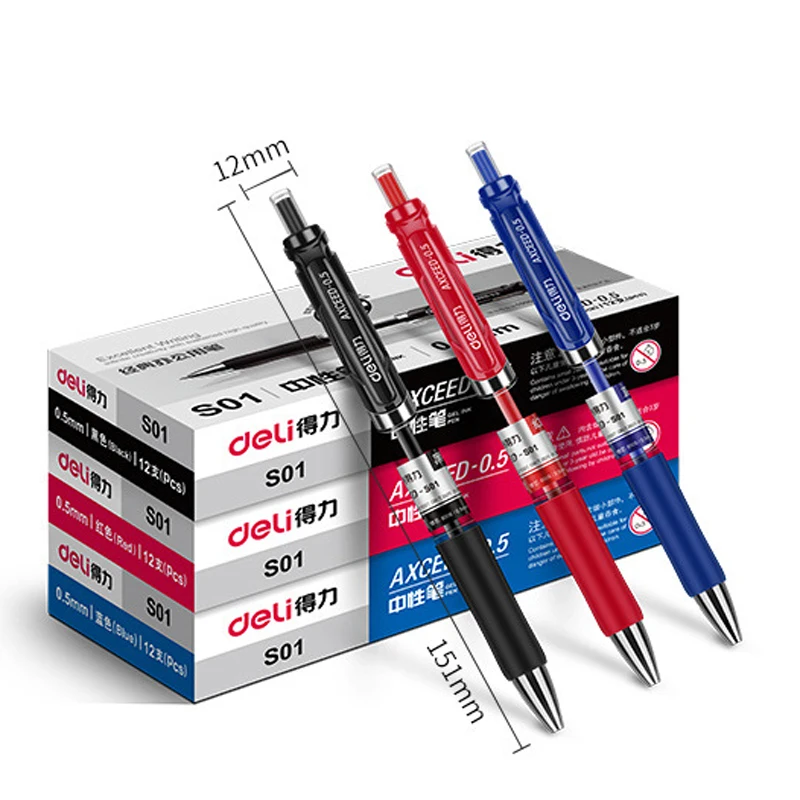 Гелевая ручка с красными синими и черными чернилами 12 шт./корт 0 5 мм школьные