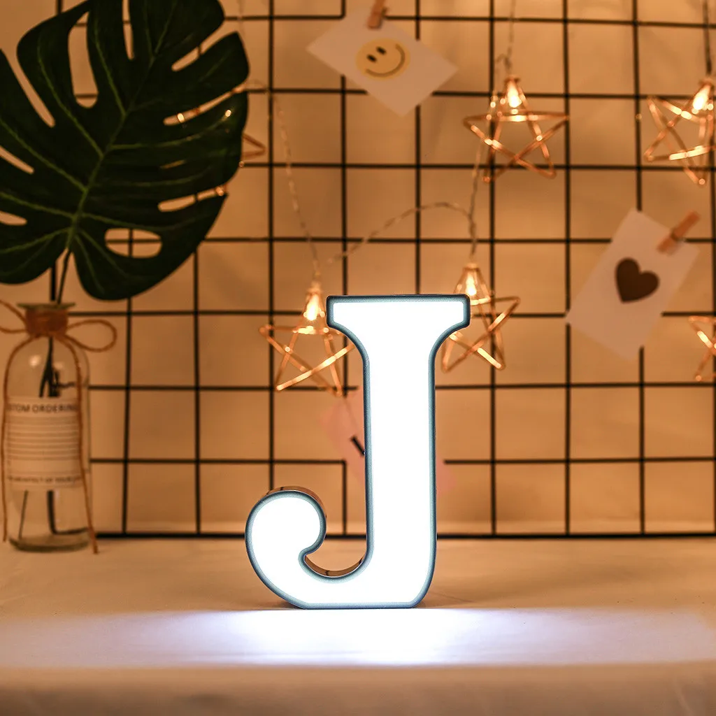 DIY 26 букв светодиодный ночник английский Marquee знак Алфавит 3D Настенный ночник t домашний Свадебный день рождения Жених